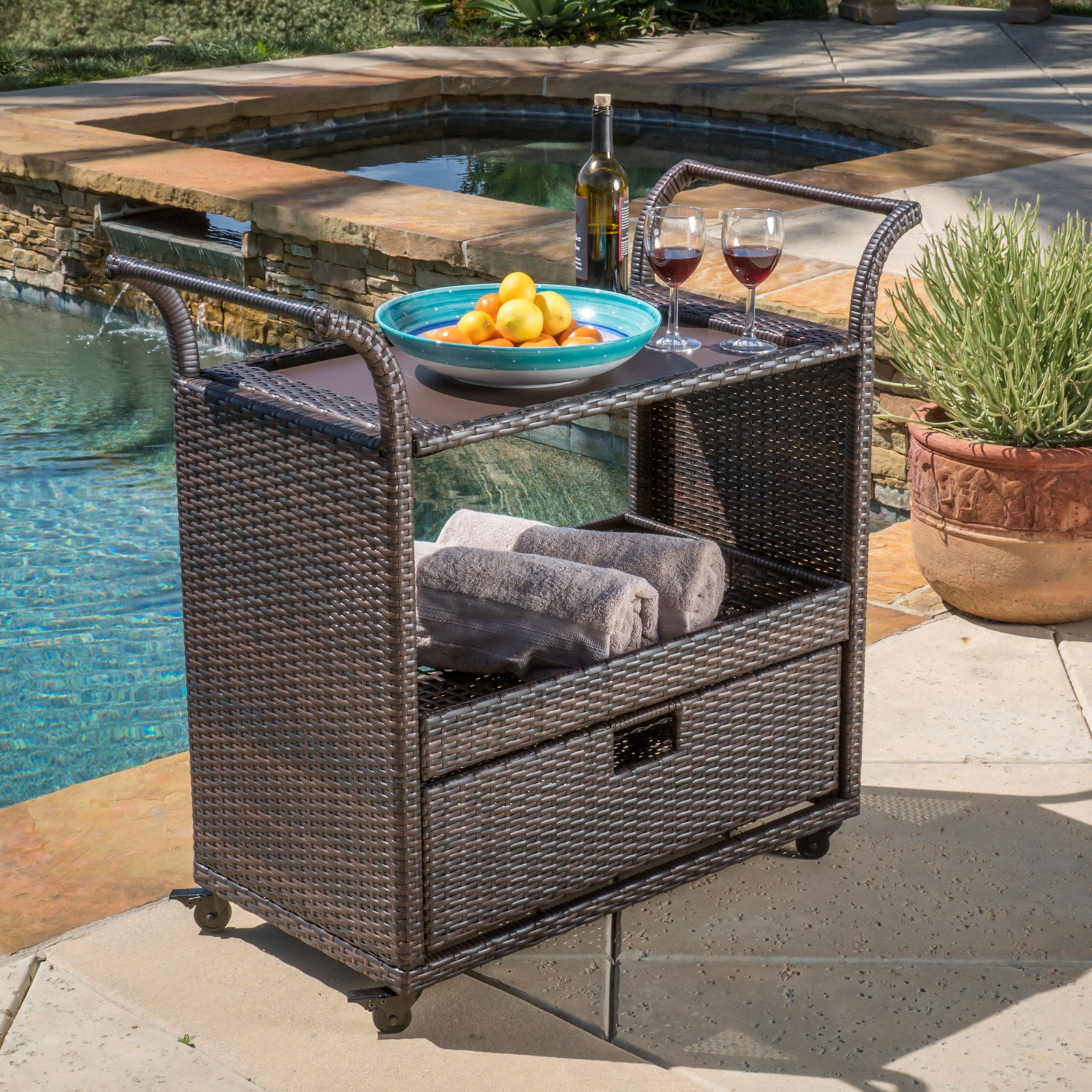 Rosarito Wicker Bar Cart Rosarito Wicker Bar Cart