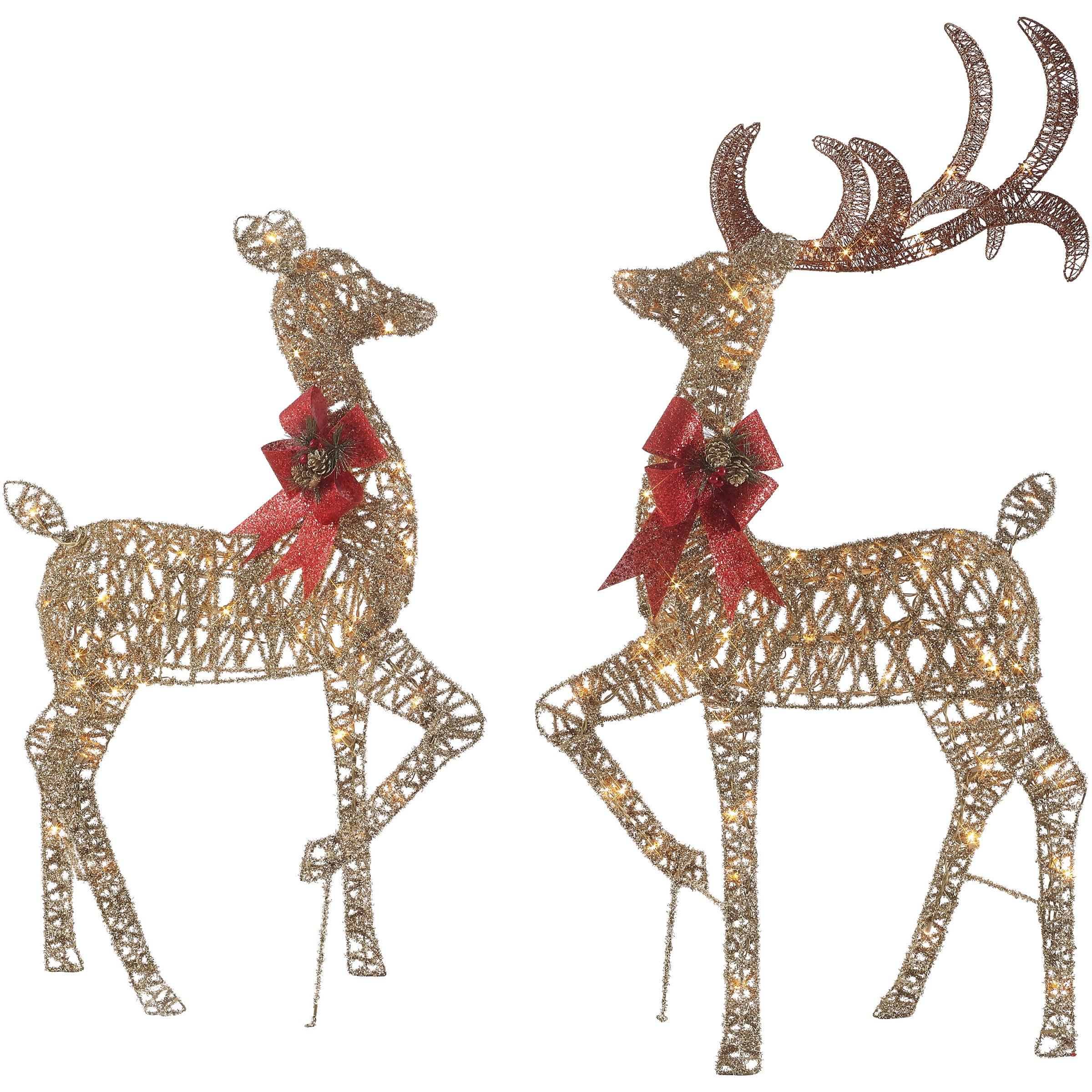 30 cm Acrylic Reindeer 24xled Timer Light Battery Christmas Winter Glow Animal