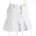 thumbnail image 4 of PENGXIANG Women‘s Slim Ruffle Pleated Denim Skirts Y2K A-Line Short Jean Mini Skirts White L, 4 of 8