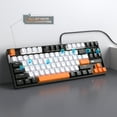 thumbnail image 5 of MageGee 75% Mechanical Gaming Keyboard with Yellow Switch, LED White Backlit Keyboard, 87 Keys Compact TKL Wired Computer Keyboard for Windows Laptop PC Gamer - White/Black, 5 of 8