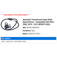thumbnail image 2 of Automatic Transmission Input Shaft Speed Sensor - Compatible with 2004 - 2008, 2010 - 2013 INFINITI QX56 2005 2006 2007 2011 2012, 2 of 2