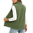 thumbnail image 5 of Ywyfzly Women's Fleece Vest Zip Up Stand Collar Sleeveless Gilet with Pockets Warm Casual Fall Winter Outerwear Army Green XXXL, 5 of 8