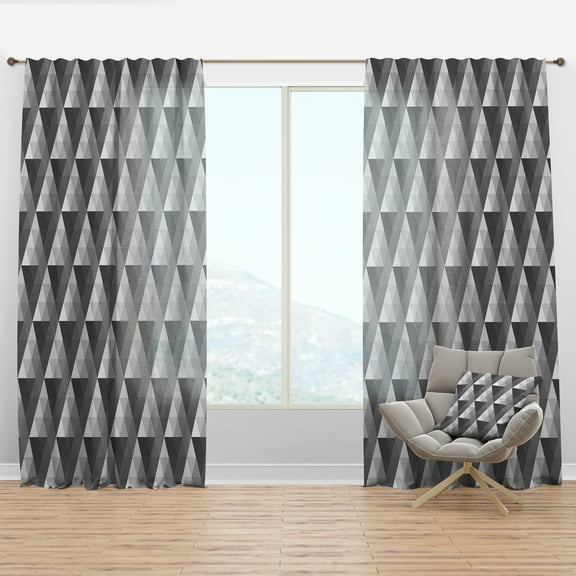 Designart 'Triangular Shapes Colourfields II' Modern Curtain Panel