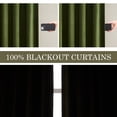 thumbnail image 4 of Jainmy Olive Green 100% Blackout Velvet Curtains 84 Inches Long for Bedroom Living Room, Luxury Heavy Thick Thermal Insulated Back Tab Window Drapes,2 Panels,52"x84", 4 of 9