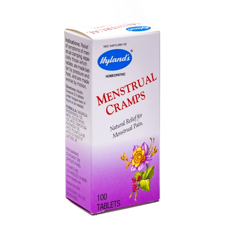 Hyland's Menstrual Cramps Tablets, Natural Relief for Menstrual Pain, 100  Count 