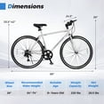 thumbnail image 3 of Costway 6-Speed Cycling Bike with All-terrain Rubber Wheels Dual Brakes Adjustable Saddle Gray, 3 of 9