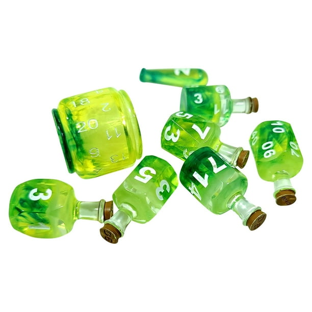 Coloured 7 Potion Dice Set ,D4 Dice Set Potion Tokens Dice RPG Accessories Polyhedral Dice Set Role Playing Dice For RPG Player Party Favors Gifts