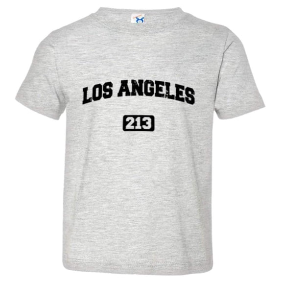 PleaseMeTees™ Toddler Los Angeles 213 L.A. Area Code Distressed HQ Tee