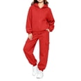 thumbnail image 3 of Sakuulaan Kids 2‑Piece Tracksuit Set, Full‑Zip Hooded Jacket and Jogger Pants, Soft Polyester Casual Outfit for Girls 2‑14 Years, 3 of 7