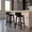 Black, variant on Furnibear 24.5 Inch Swivel Wooden Bar Stools Set of 2 with Rubber Wood Legs and Low Back, White