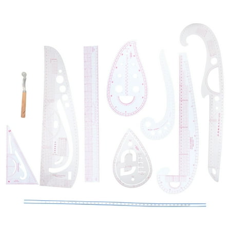 KALLORY 1 Set Suit Plate Making Ruler Transparent Synthetic Materials for Clothing Proofing Design
