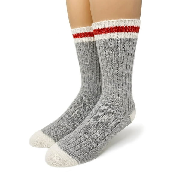 Warrior Alpaca Socks - Red Stripe Throwback Alpaca Socks for Men and Women