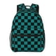 thumbnail image 1 of Fotbe Black And Teal Checkerboard Mochila Casual con Estampado para Escuela, Viajes y Actividades al Aire Libre - Duradera, Ligera y Cómoda, 1 of 5