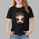 thumbnail image 1 of Blusas y camisas de manga corta con cuello redondo para niños Camiseta de verano de manga corta estampada para niñas Jersey elegante de cuello redondo para niños Top de algodón, 1 of 6