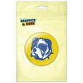 thumbnail image 1 of English Bulldog Tough Spiked Collar Blue Dog on Yellow Refrigerator Button Magnet, 1 of 2