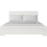 Camden Isle Oxford Platform Bed | Paneled Headboard | Low Profile | King, White
