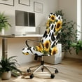 thumbnail image 3 of FKELYI Cow Sunflower Print Office Chair Cover Stretch Fabric Computer Chair Slipcover Washable Anti-Dust Rotating Chair Protector for Boss Chair Home Decoration, Small, 3 of 6
