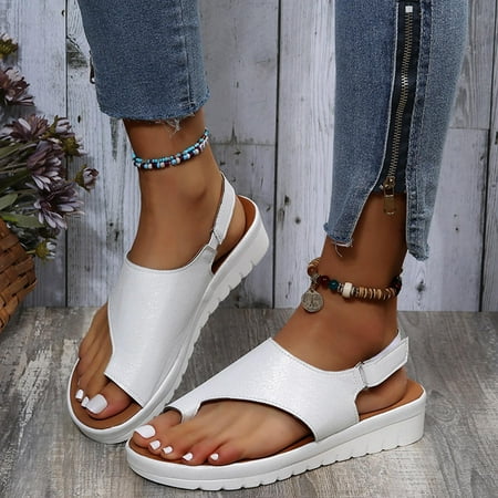 

LoyisViDion Clearance Sandals for Women Fashion Breathable Ladies Sandals Ladies Pullover Sandals Flash Picks Silver 10