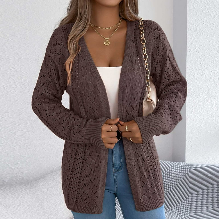 GuangCheng Womens Crochet Cardigan Sweaters Kimono Boho Knitted