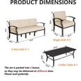 thumbnail image 2 of Gotland 5 Piece Aluminum Patio Furniture Set,Modern Metal Outdoor Patio Furniture w/5.1'' Thick Cushion and Rectangular Coffee Table,Patio Conversation Sets for Porch,Deck,Sand, 2 of 5