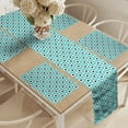 thumbnail image 2 of Ambesonne Retro Table Runner & Placemats, Abstract Ornaments Dots, Placemat 4 pcs + Runner 12"x90", Pale Blue Black White, 2 of 2