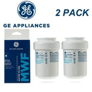 MWF Water Filter for GE Refrigerators, Replacement Water Filter Cartridge for GE MWF, Carbon Block Filtration, Certified to Remove Odor and Particulates, White Pack of 2