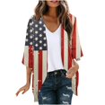 thumbnail image 2 of EGNMCR Cardigan Ladies' Cardigan Independence Day Printed Spring And Summer Long Sleeved Printed Women Coat, 2 of 5