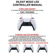 Chrome Silver Silent Modz LED Light Up Button Wireless Custom Controller for PS5