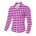 thumbnail image 6 of Bovxnpu Men Long Sleeve Shirts Plaid Button Down Casual Shirt Dress Shirts, Men's Long Sleeve Plaid Print Button-Down Collar Casual Shirt Classic Tops, 6 of 8