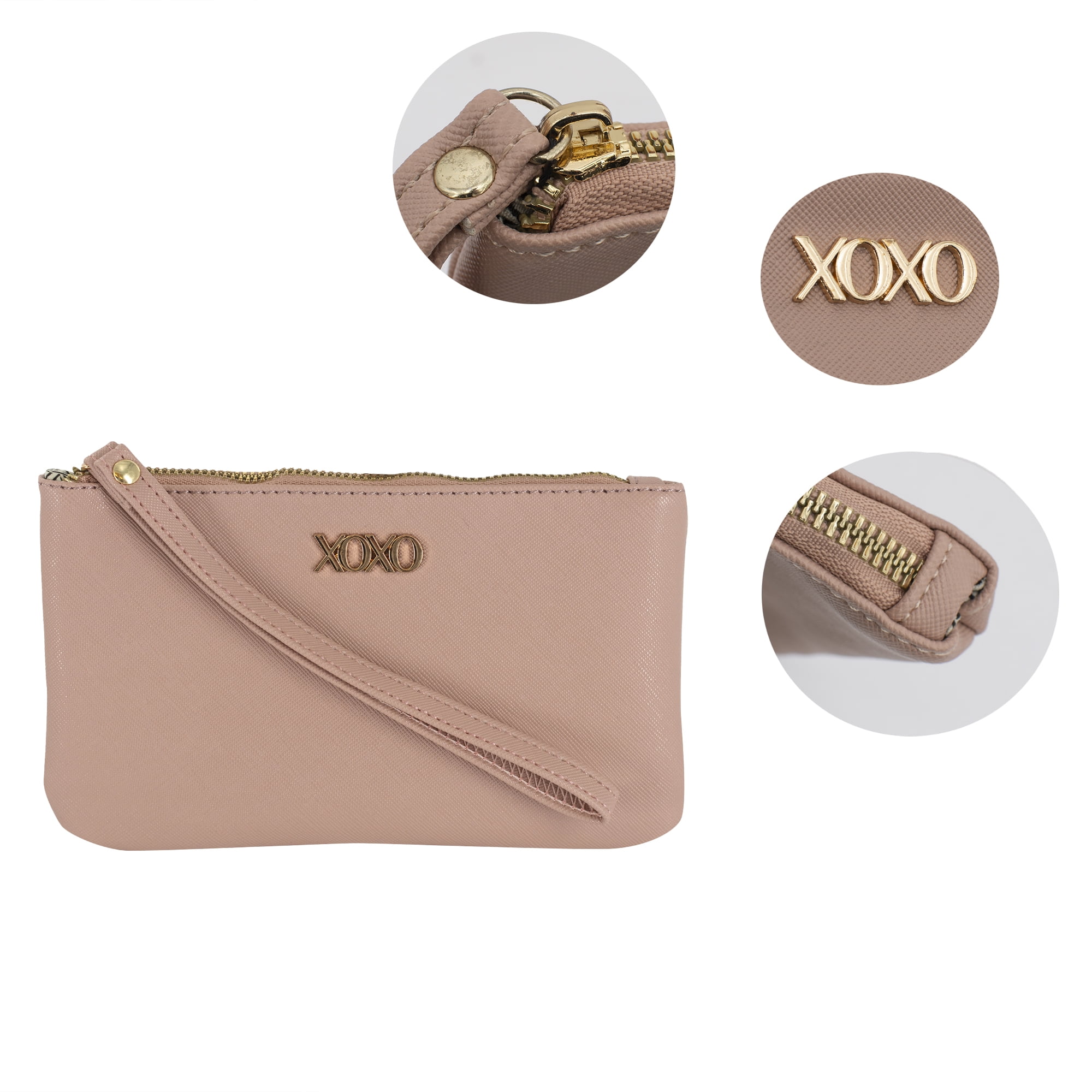 XOXO Women's Large Blush Saffiano Multifunction Solid / Patterned Wristlet  Wallet 