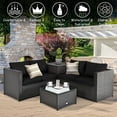 thumbnail image 2 of GVN Backyard Furniture Sets,Outdoor Furniture Sets,4 Pieces Outdoor Patio Rattan Furniture Set with Loveseat and Storage Box-Black, 2 of 10