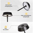 thumbnail image 3 of Lampe de Table sans Fil LED lampe de chevet en métal rechargeable (Noir), 3 of 4