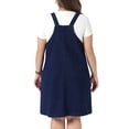 thumbnail image 4 of DARING DIVA Women's Plus Denim Overalls Dress Bib Suspender Skirts 4X Dark Blue, 4 of 6