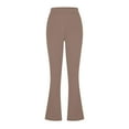 thumbnail image 6 of ClodeEU Women's High Rise Stretch Straight Leg Pant,Work Trouser With Pockets,Slim Trendy Pant Coffee,Womens Plus L, 6 of 7