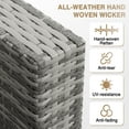 thumbnail image 3 of Aoxun 7 Piece Patio Furniture Set Wicker Rattan Patio Conversation Set Outdoor Sectional Sofa Set with Coffee Table and 4” Thickened Cushions, Black(Waterproof Cover Included), 3 of 7