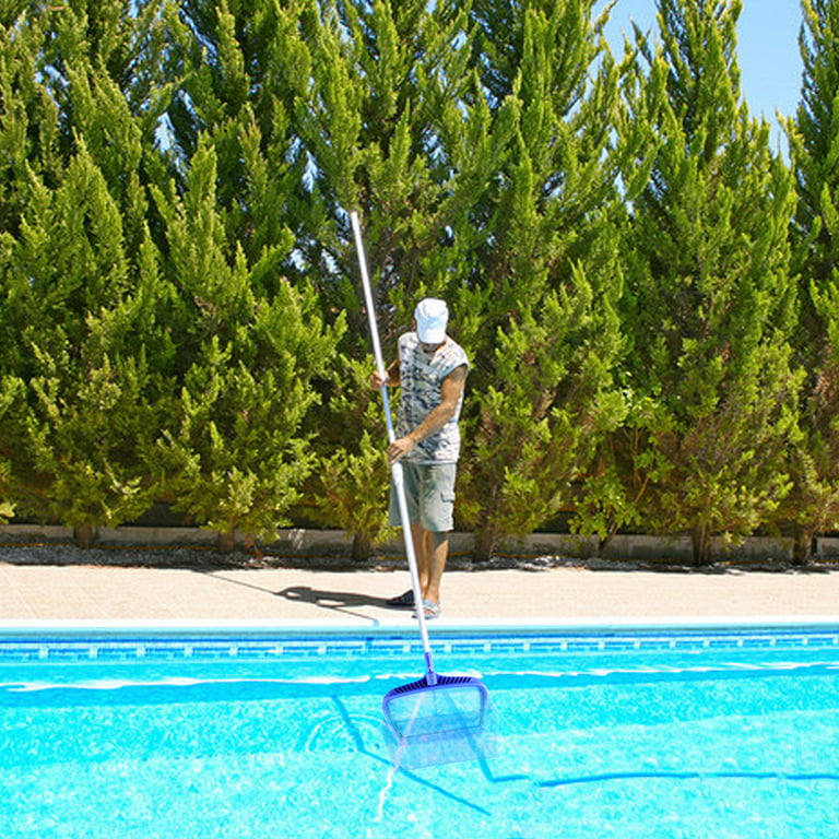Brizi Living Swimming Pool Cleaner Supplies,Pool Leaf Rake Fine Mesh Frame Net Skimmer Net Blue, Size: Frame Approx. 20.3 x 16.3 Length of Skimmer Net
