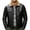 Black #03, variant on Atkumj Mens Bomber Jacket Fashion Turn Down Collar Button Outdoor Faux Leather Jacket Casual Solid Color Fleece Lined Warm Jackets for Men XS