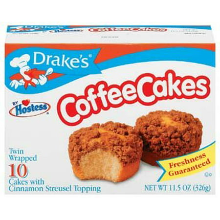 Drake's by Hostess 10 ct Coffee Cakes with Cinnamon Streusel Topping 11.5 (Best Overnight Coffee Cake)