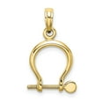 thumbnail image 2 of Diamond2Deal 10K Yellow Gold 3-D Shackle Link Screw Charm Pendant for Women (L- 0.79 inch, W- 0.52 inch), 2 of 7
