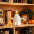 thumbnail image 5 of Halloween Ghost Lantern with Remote Control, Resin Flameless Ghost Candle with Flickering Warm LED, Tabletop Decor for Mantel Shelf Party Home, 5 of 5