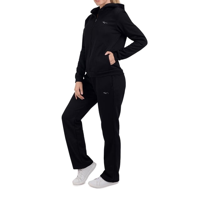 Conjunto Deportivo para Mujer Everlast Sudadera y Pantalón Talla Mediana Negro
