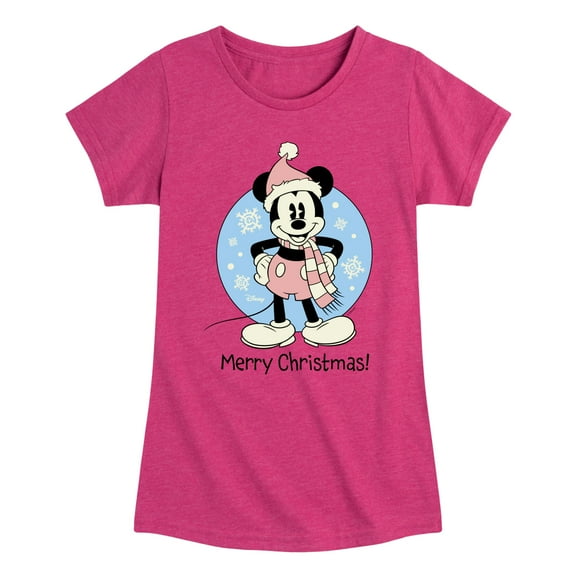 Disney - Mickey Merry Christmas - Toddler & Youth Girls Short Sleeve Graphic T-Shirt
