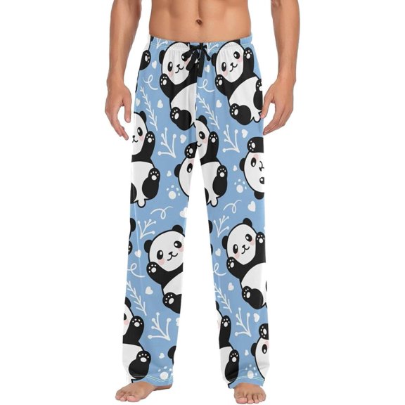 GZHJMY Panda Pajama Pants for Men, Lounge Pants Lightweight Men Pajama Bottoms with Drawstring Pockets, Christmas New Year Birthday Gifts, Large