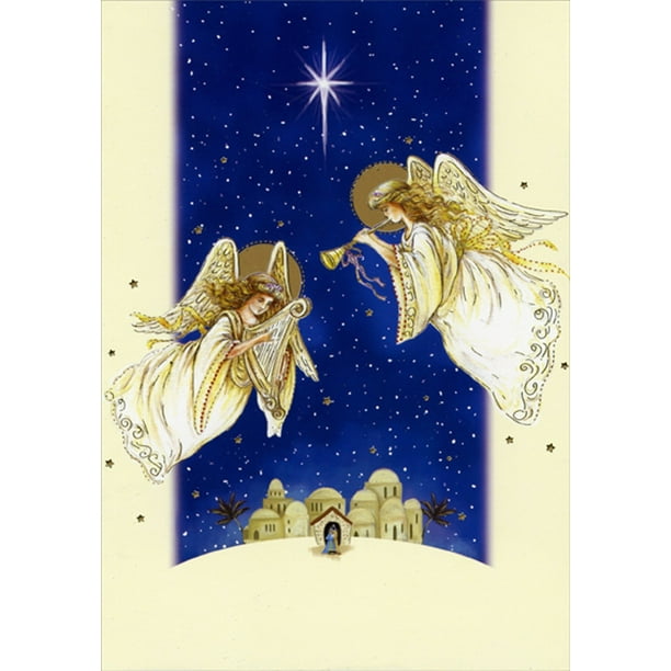 Designer Greetings Angels Over Bethlehem Religious Box of 18 Christmas