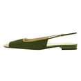 thumbnail image 3 of FSJ Women Comfort Square Closed Toe Slingback Flats Shiny Two Toned Flats Sandals Slip On Block Low Heel Office Fashion Dressy Shoes Size 6 Green, 3 of 4