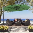 thumbnail image 1 of CorLiving 11.5ft Deluxe Tilting and Rotating Offset Patio Umbrella with Aluminum Frame and Durable Canopy, Forest Green, 1 of 11