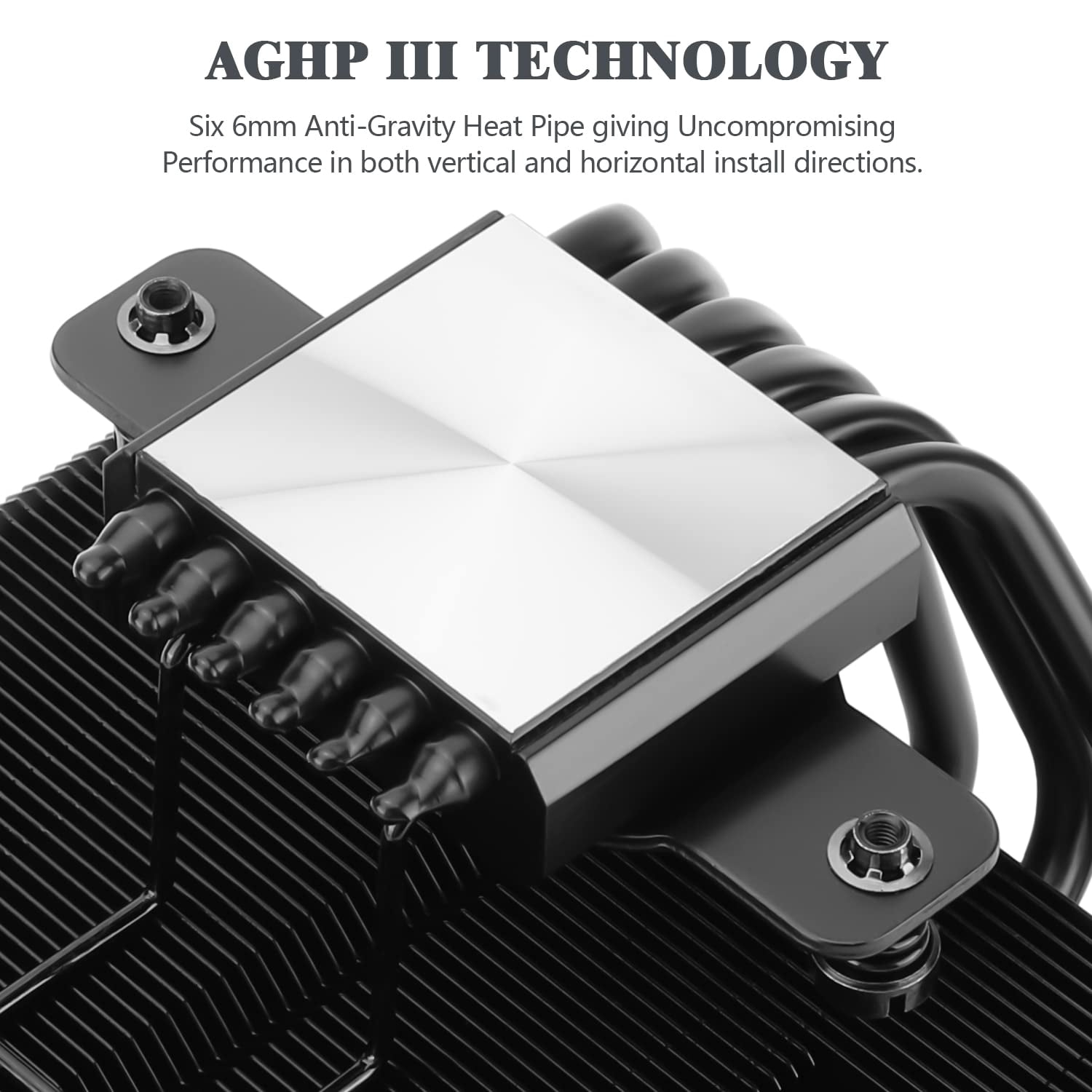 SI-100 Black CPU Air Cooler, 6×6mm Heat Pipes, TL-E12B PWM Quiet Fan Cooler with S-FDB V2.0 Bearing, AGHP 3.0 Technology, for AMD AM4 AM5/Intel 1150/1151/1200/1700/2066/1851
