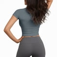 thumbnail image 3 of LIUJUNSHOP Seamless Crop Workout Tops for Women - Athletic Running Gym Yoga Short Sleeve Shirts Basic, 3 of 5