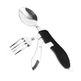 thumbnail image 1 of Hearth & Gear Foldable Tableware Spoon And Fork 4 In 1 Tablespoon Stainless Steel Portable Tableware Set For Outdoor Camping Internal Frame Backpack for Men Kids Gear Mens Backpack Hiking Emergency, 1 of 6