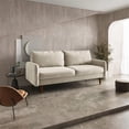 thumbnail image 2 of Enor Furniture Anacapa 70" Round Arm Upholstered Modern Velvet Sofa in Beige, 2 of 15